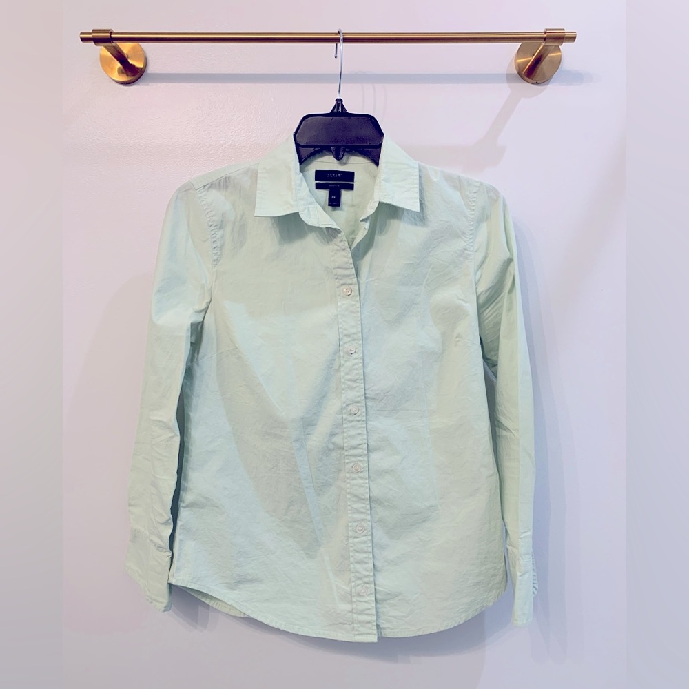 Sea foam green button down